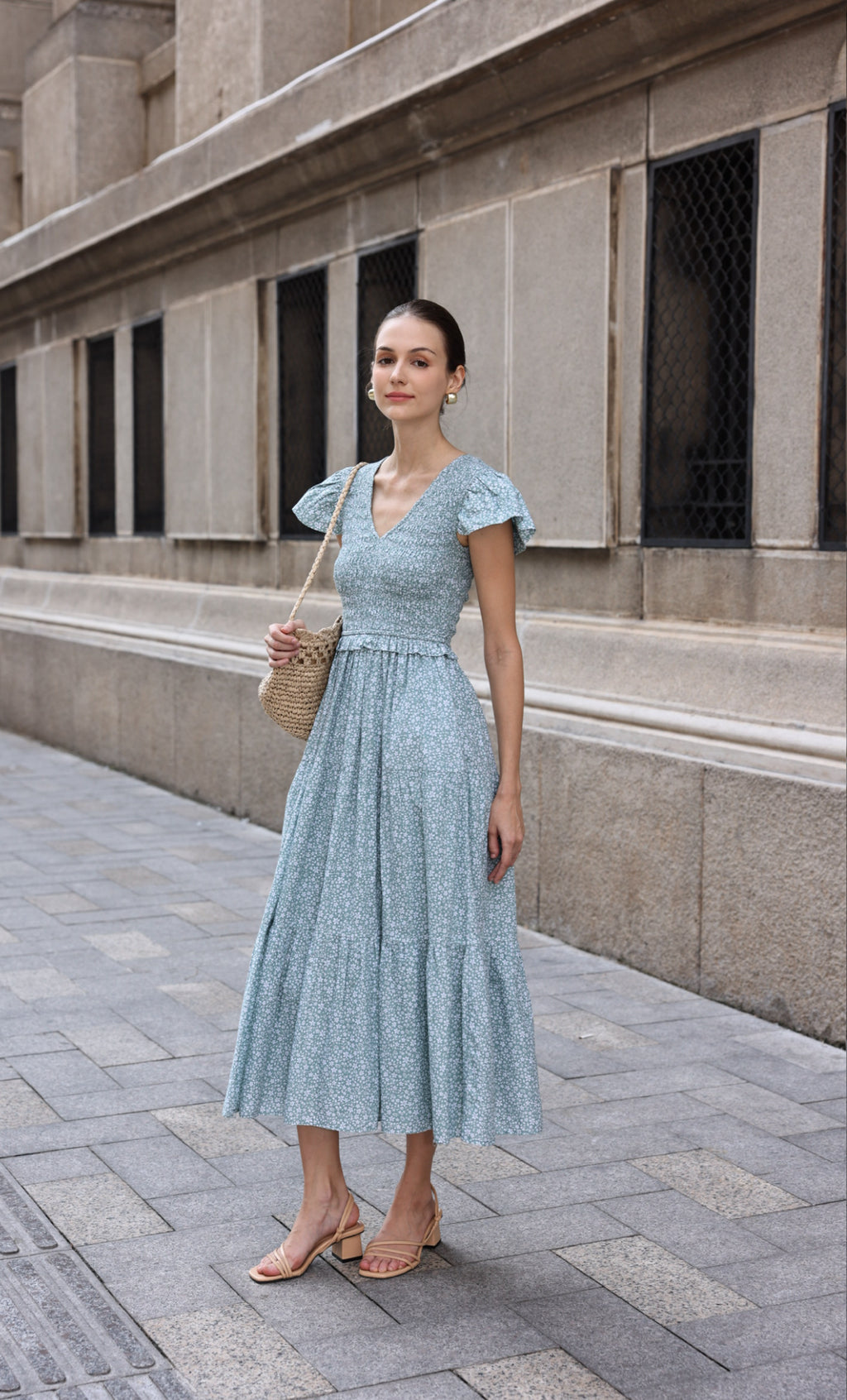 The Elyssa Dress - Blooming Sage