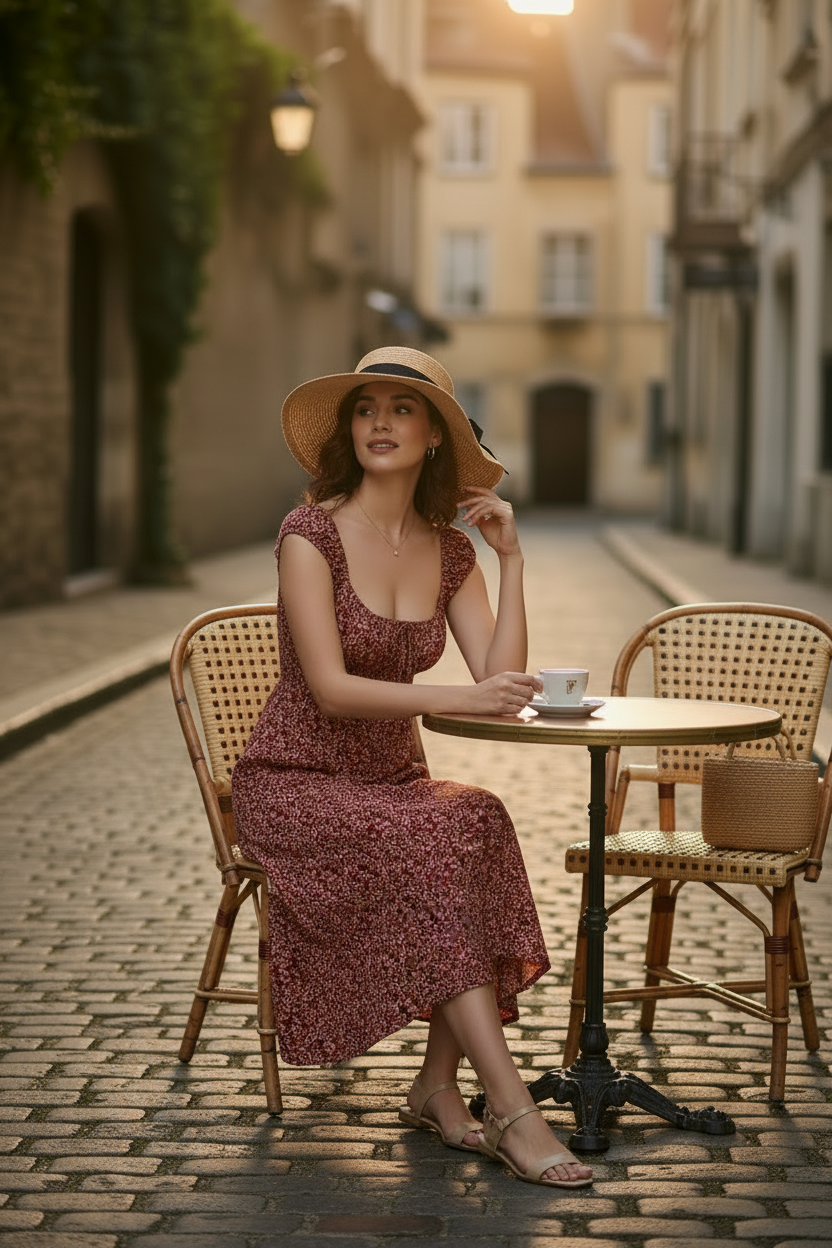 The Pippa Dress - Bordeaux Bloom