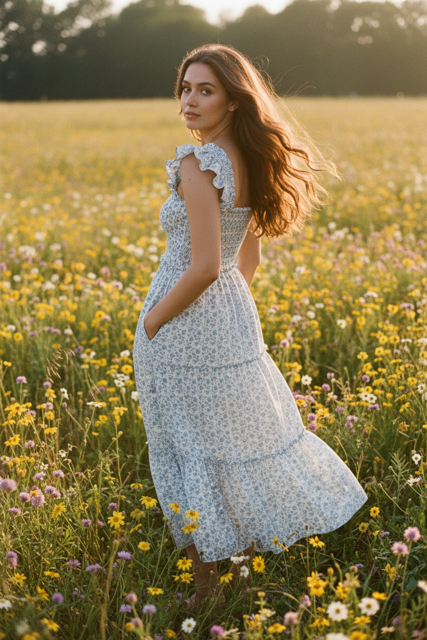The Rachel Dress - Rose Blue