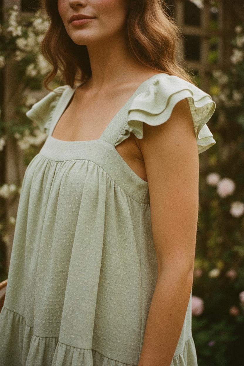 The Odette Dress - Fern Dobby