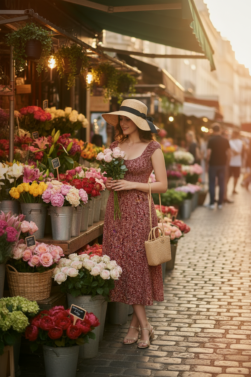 The Pippa Dress - Bordeaux Bloom