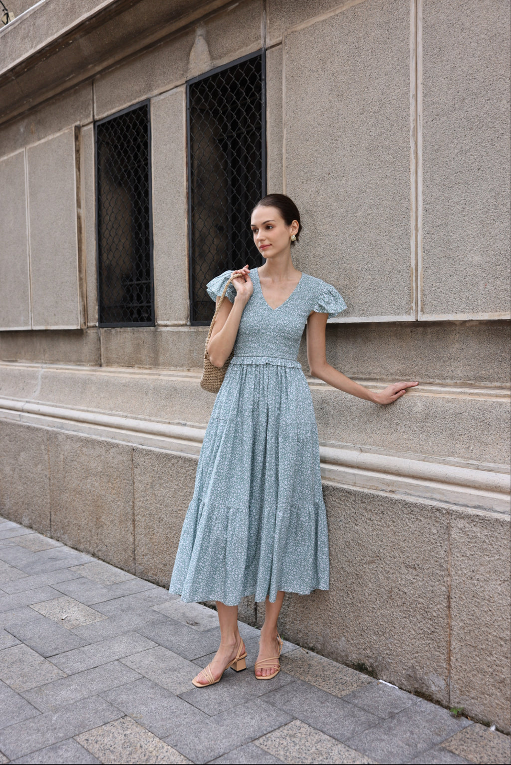 The Elyssa Dress - Blooming Sage